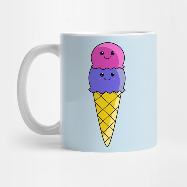 Cute Kawaii 2 scoop Ice Cream by KawaiinDoodle